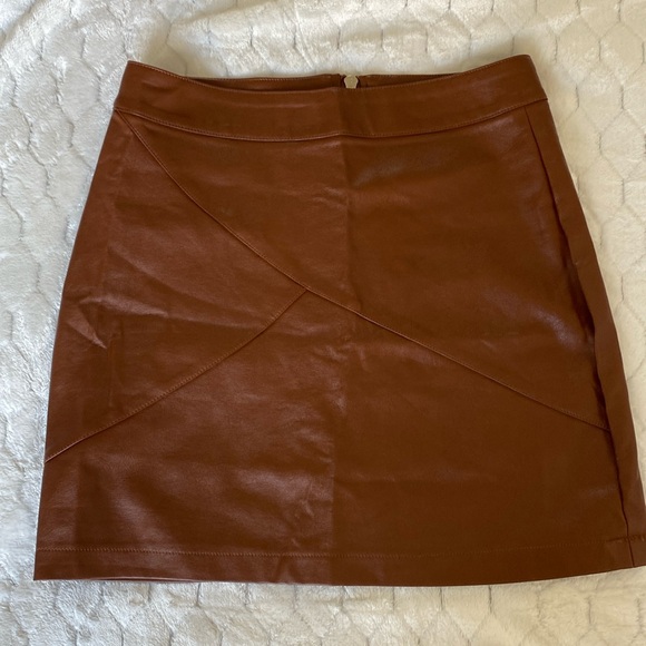 Brown Leather Skirt - Small - Picture 2 of 3